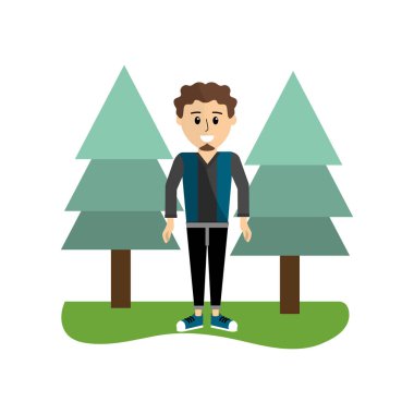 gülümseme adam giysi ve kıvırcık saç modeli