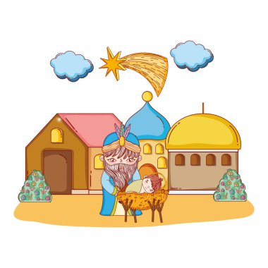 Noel nativity sahne karikatür