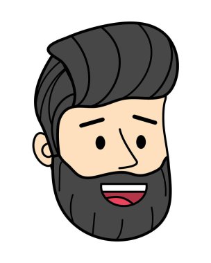 Genç adam yüz çizgi film