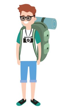 Backpacker turist adam