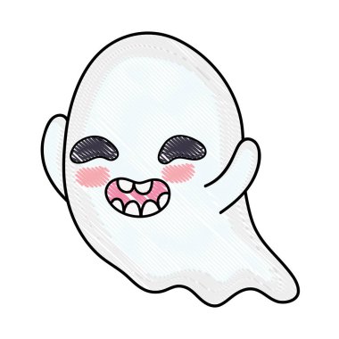 rendelenmiş komik hayalet karakteri ile kapalı gözler