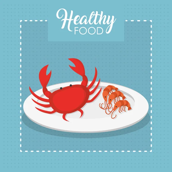 Healthy seafood concept — Stock Vector