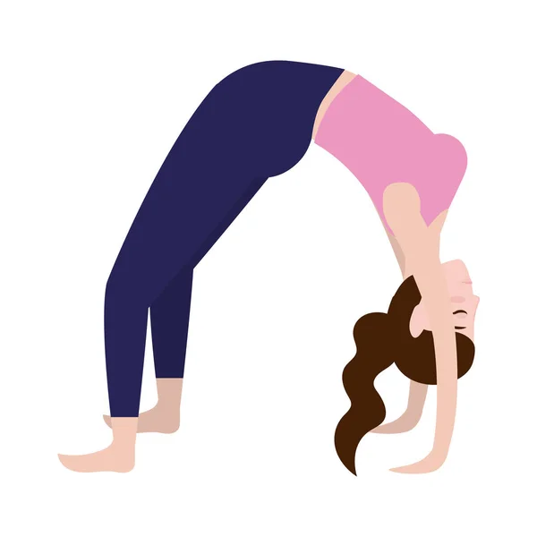 Vrouw en yoga — Stockvector