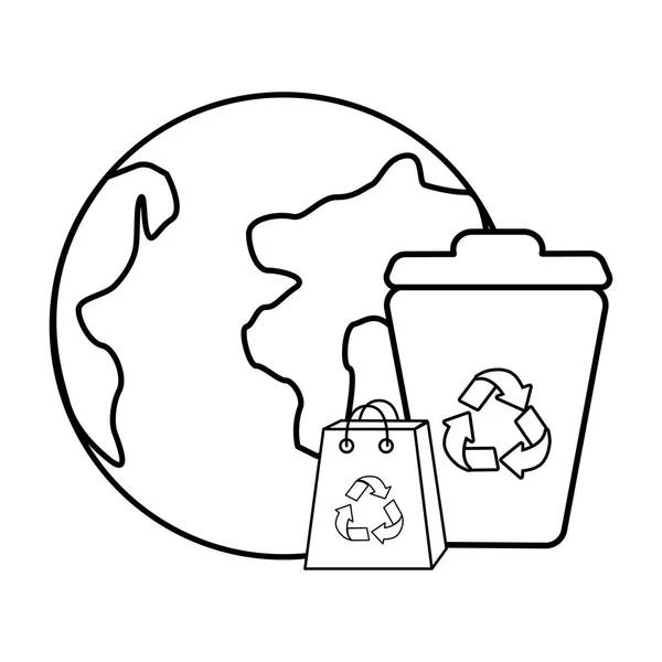 Ізольований дизайн екологічного сміття — стоковий вектор