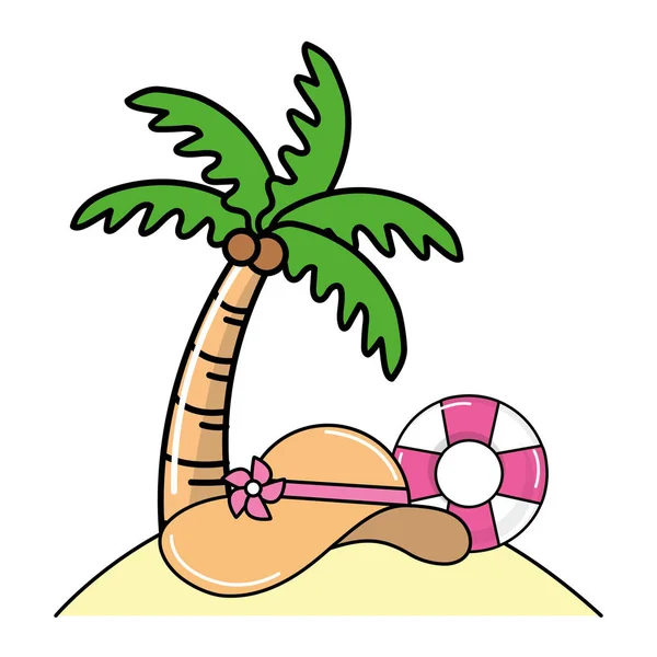 Summer beach cartoon — Stock Vector