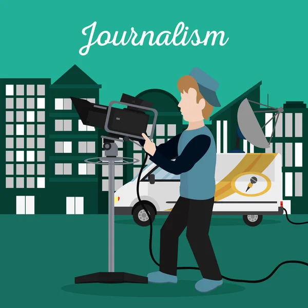 Žurnalistika a novinář — Stockový vektor