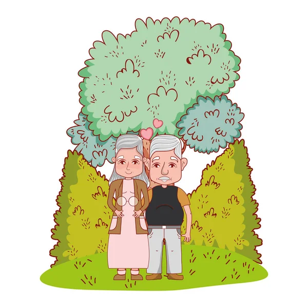 Carino nonni coppia cartone animato — Vettoriale Stock