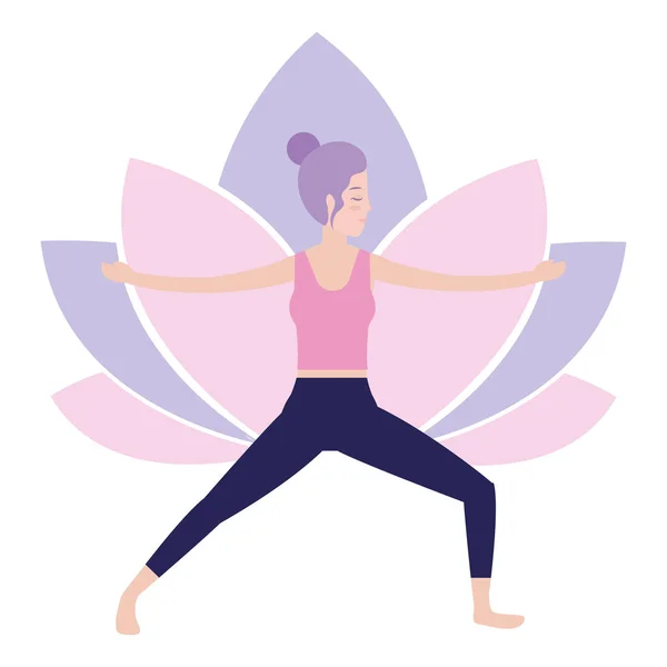 Femme et yoga — Image vectorielle