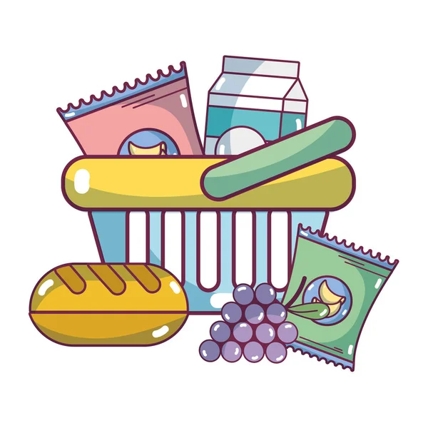 Supermercato prodotti alimentari cartone animato — Vettoriale Stock