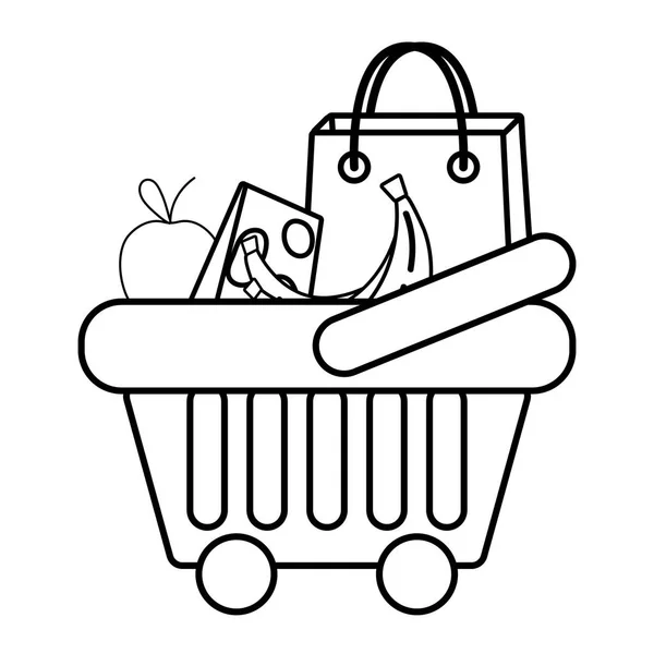 Szupermarket élelmiszer termékek rajzfilm — Stock Vector