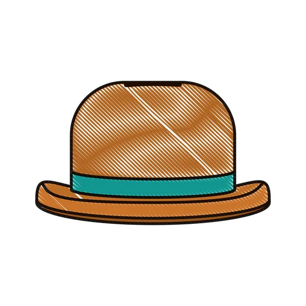 Doodle moda sombrero objeto carnaval estilo — Vector de stock