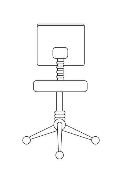Contorno sedia ufficio moderno oggetto confortevole — Vettoriale Stock