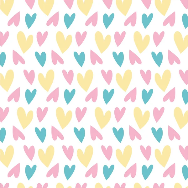 Corazones doodle patrón fondo — Vector de stock