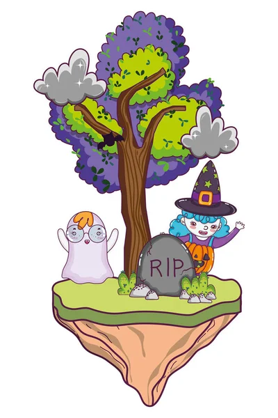 Halloween kids cartoons — Stockvector