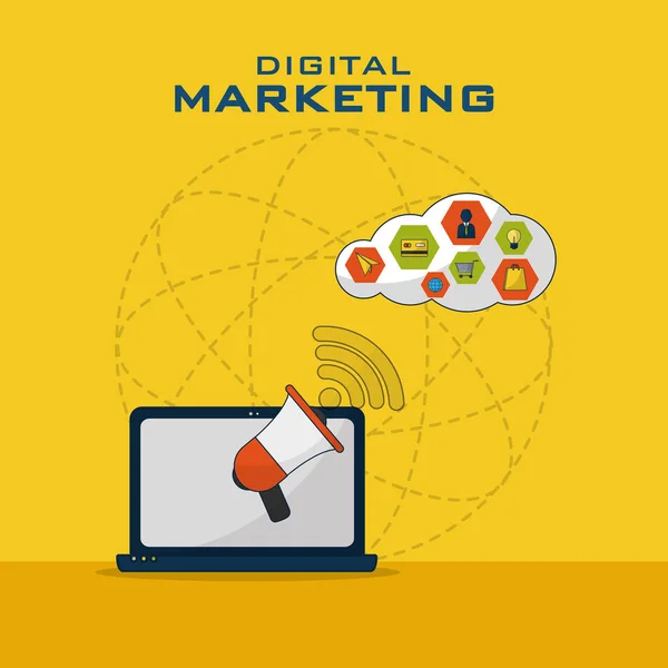 Negócio de marketing digital — Vetor de Stock