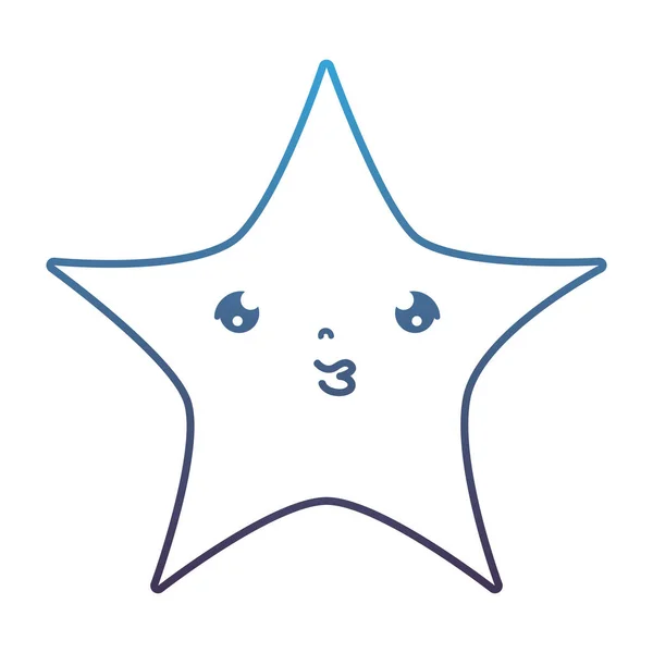 Försämrade kawaii söta blanka stjärnan konturteckningar — Stock vektor