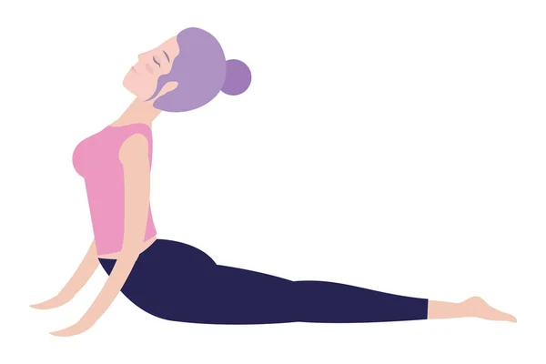Vrouw en yoga — Stockvector