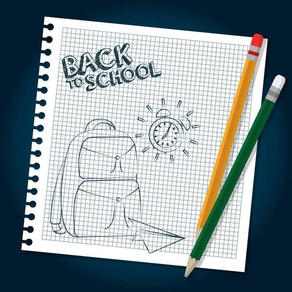Vissza az iskolába. — Stock Vector