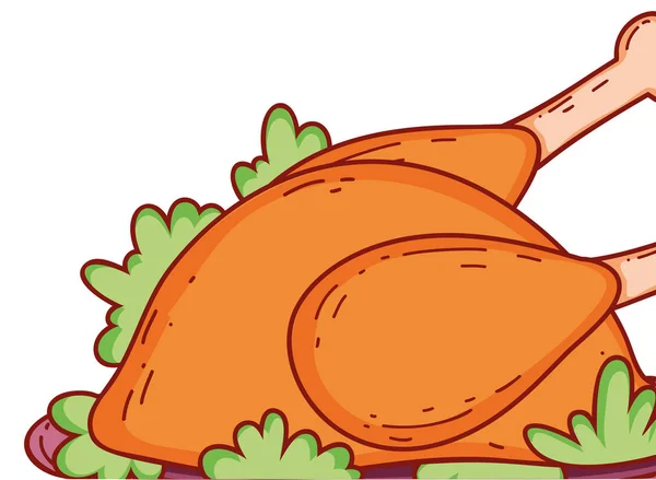 Desenhos animados de frango assado — Vetor de Stock