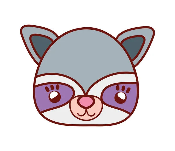 Cute raccoon head with costume mask — Stock Vector