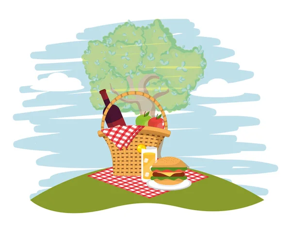 Picknick im Park — Stockvektor