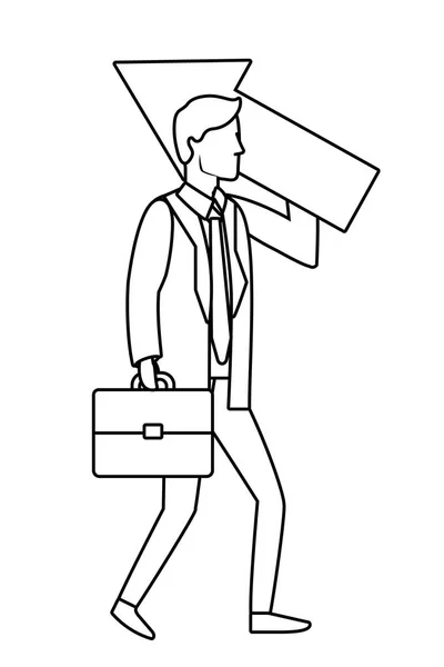 Desenhos animados avatar empresário de sucesso — Vetor de Stock