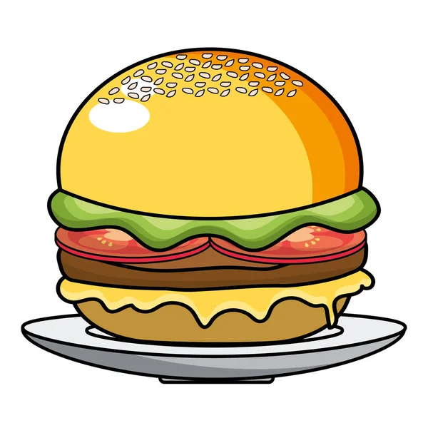 Изолированный дизайн гамбургеров — стоковый вектор