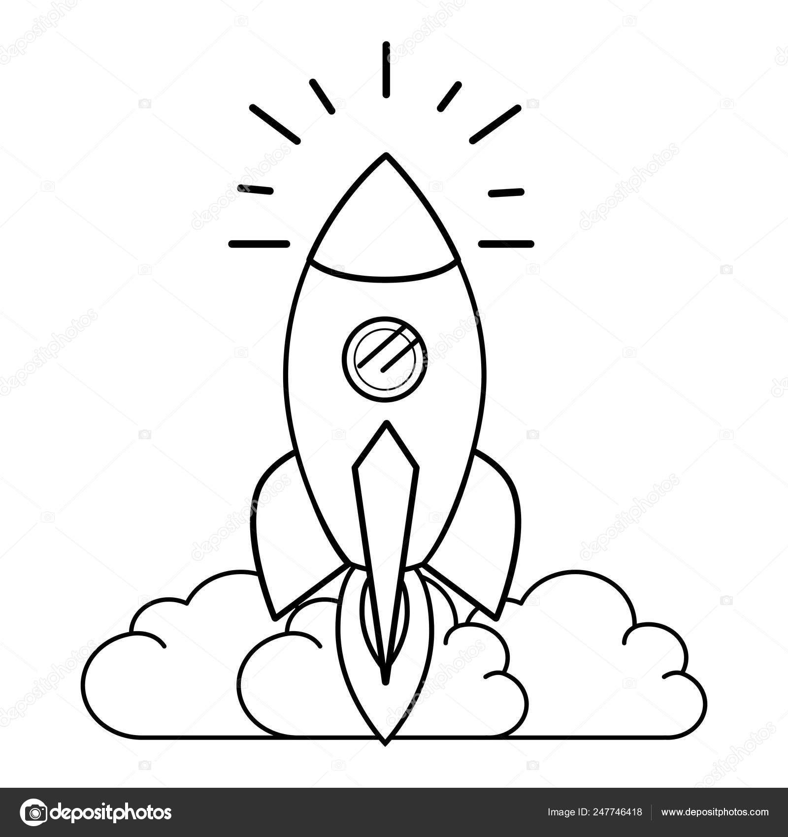 Rocket taking off cartoon Stock Vector Image by ©stockgiu #247746418