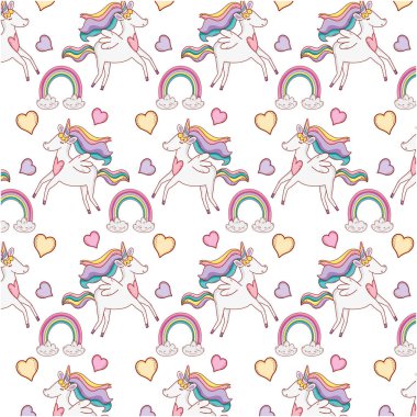 Tek boynuzlu atlar desen arka plan