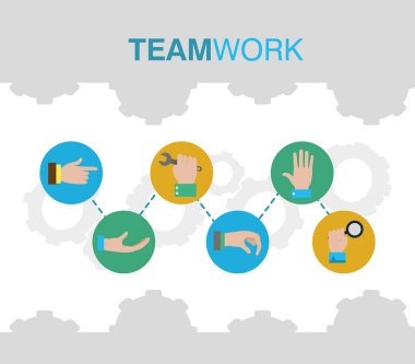 İş takım çalışması konsepti