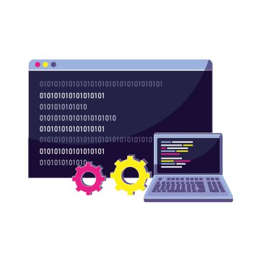 dizüstü bilgisayar ve Web sitesi veri program kodu ile