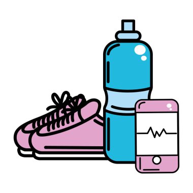 İzole fitness nesneleri tasarım