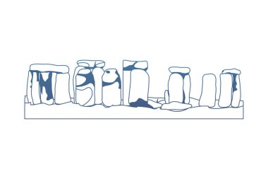 bozulmuş çizgi klasik stonehenge antika scultupture anıt