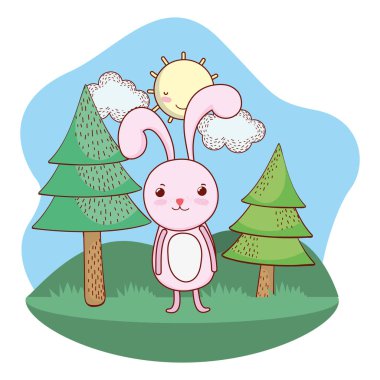 sevimli hayvan açık havada çizgi film