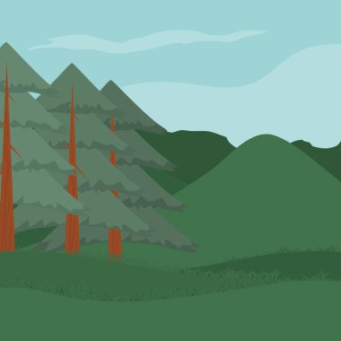 Orman yatay çizgi film