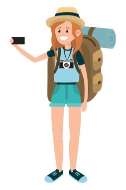 Backpacker turist kadın