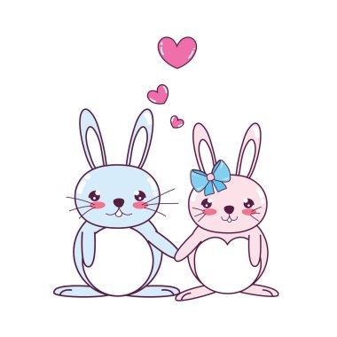 hoş bir çift tavşan hayvan yürekleri