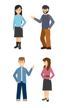 İzole karikatür gençler