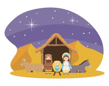 Noel nativity sahne karikatür