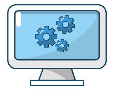 Teknoloji bilgisayar ekran çizgi film