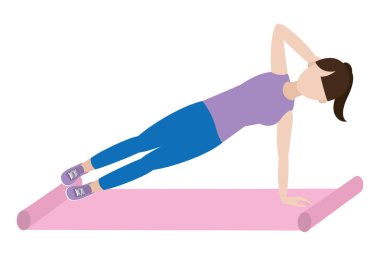 Uygun kadın egzersiz yaparak