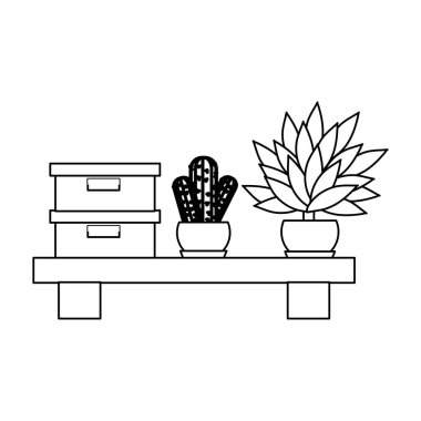 Anahat kutusu belge arşivini ve ahşap raf bitkilerde