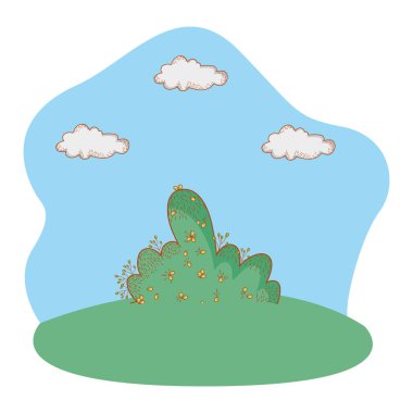 açık havada peyzaj sahne çizgi film