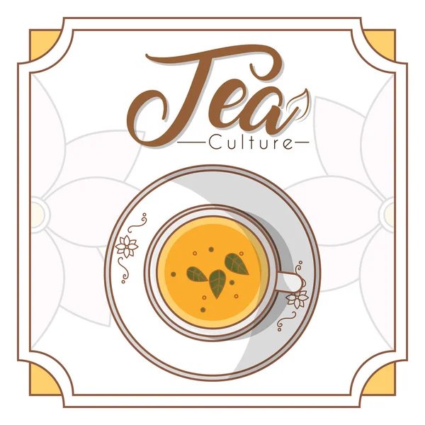 Concepto de cultura del té — Vector de stock