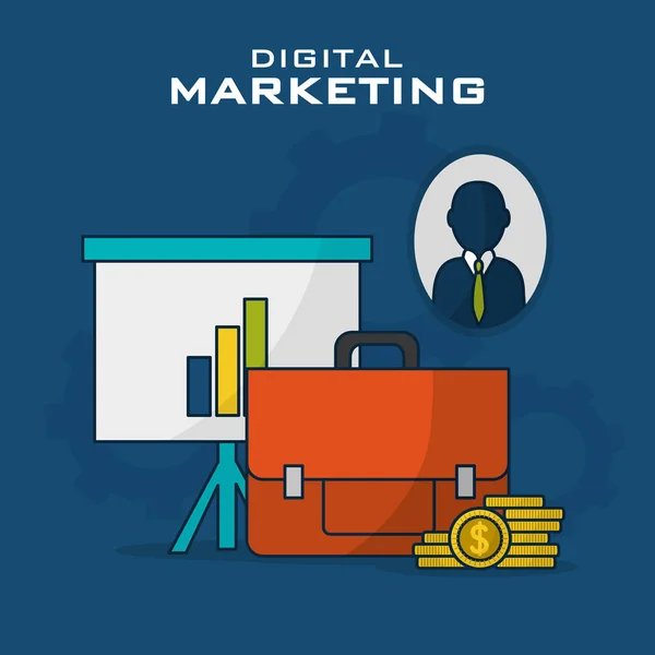 Entreprise de marketing numérique — Image vectorielle