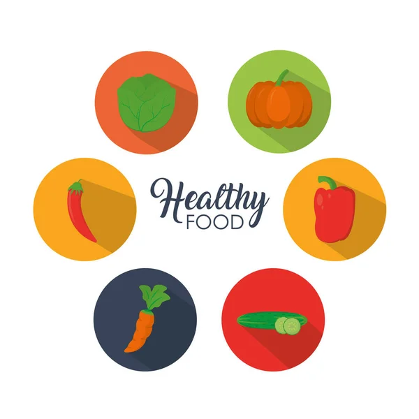 Set van gezonde voedingsmiddelen en nieuwe voedselingrediënten — Stockvector