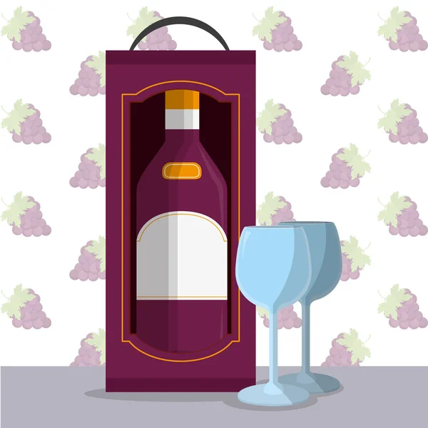 Conception de boissons au vin — Image vectorielle