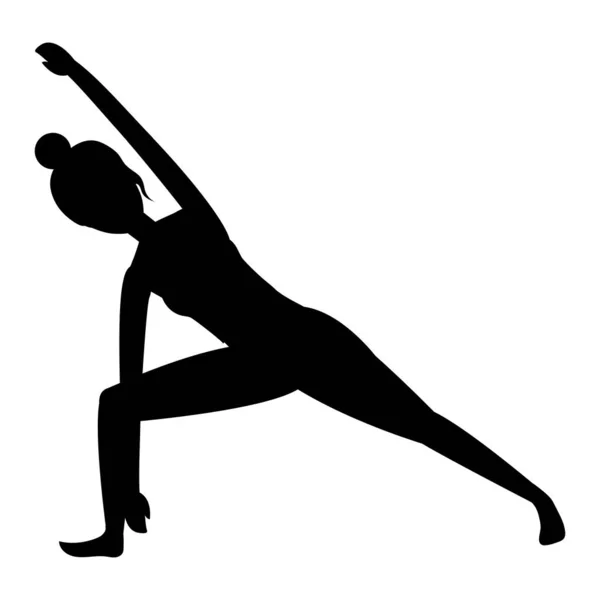 Mujer y yoga — Vector de stock