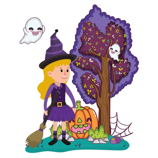 Halloween kids cartoons — Stock Vector