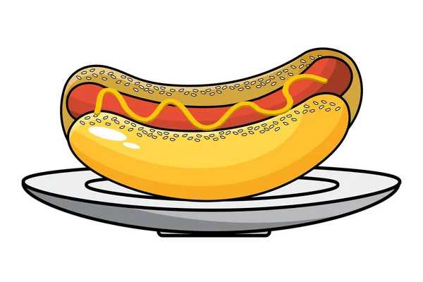 Diseño de perro caliente aislado — Vector de stock